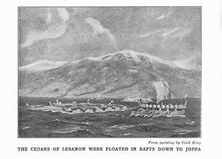 Cedars of Labanon Floated on Rafts from Joppa