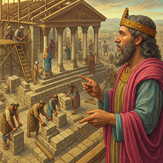 Solomon Overseeing the Building of the House