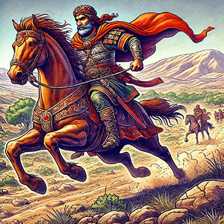 Syrian King Benhadad Escaping