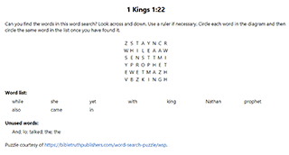 1 Kings 1:22 Word Search Puzzle