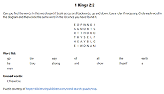 1 Kings 2:2 Word Search Puzzle