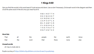 1 Kings 8:60 Word Search Puzzle