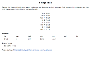 1 Kings 13:19 Word Search Puzzle