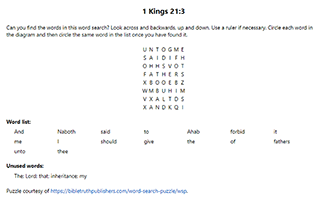 1 Kings 21:3 Word Search Puzzle