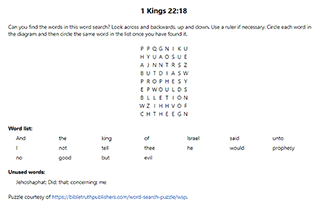 1 Kings 22:18 Word Search Puzzle