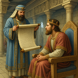 Shaphan Showing the King the Book