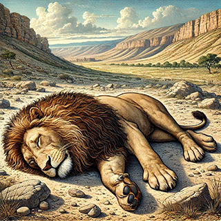 The Old Lion Perisheth