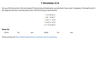 1 Chronicles 3:14 Word Search Puzzle