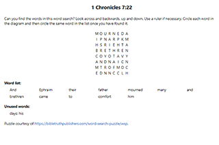 1 Chronicles 7:22 Word Search Puzzle