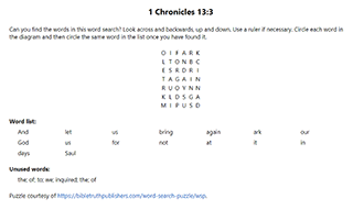 1 Chronicles 13:3 Word Search Puzzle