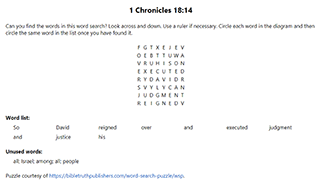 1 Chronicles 18:14 Word Search Puzzle