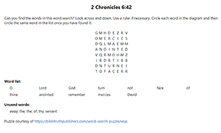2 Chronicles 6:42 Word Search Puzzle