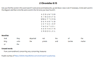 2 Chronicles 8:15 Word Search Puzzle