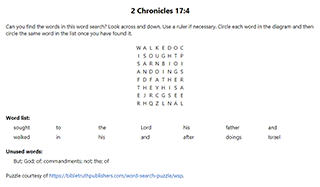 2 Chronicles 17:4 Word Search Puzzle