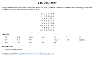 2 Chronicles 18:17 Word Search Puzzle