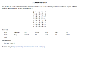 2 Chronicles 31:8 Word Search Puzzle