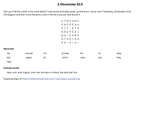 2 Chronicles 32:3 Word Search Puzzle