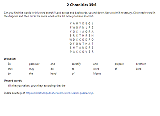 2 Chronicles 35:6 Word Search Puzzle