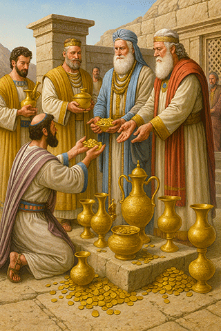 People Giving Gold and Silver