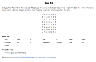 Ezra 1:9 Word Search Puzzle