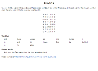 Ezra 5:15 Word Search Puzzle