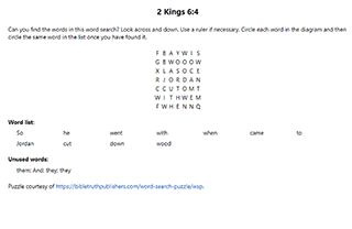 2 Kings 6:4 Word Search Puzzle