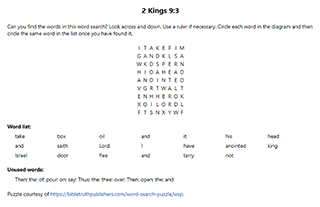 2 Kings 9:3 Word Search Puzzle