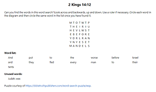 2 Kings 14:12 Word Search Puzzle