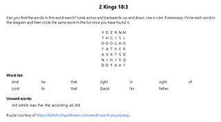 2 Kings 18:3 Word Search Puzzle