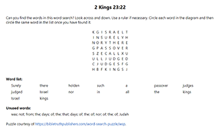 2 Kings 23:22 Word Search Puzzle