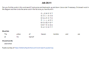 Job 26:11 Word Search Puzzle