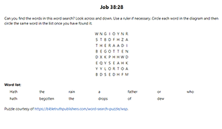 Job 39:27 Word Search Puzzle
