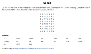 Job 42:5 Word Search Puzzle