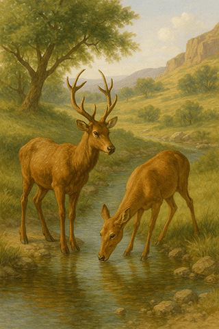 Harts at the Water Brook