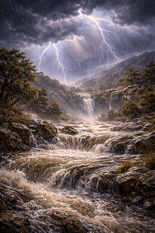 The Clouds Poured out Water