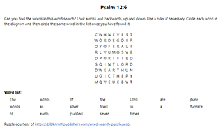 Psalm 12:6 Word Search Puzzle