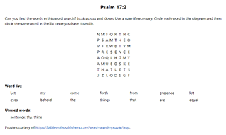 Psalm 17:2 Word Search Puzzle
