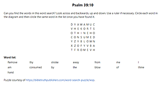 Psalm 40:8 Word Search Puzzle