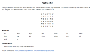 Psalm 43:3 Word Search Puzzle