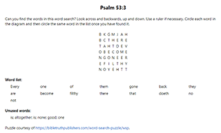 Psalm 53:3 Word Search Puzzle