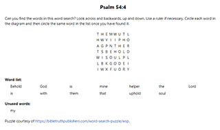 Psalm 54:4 Word Search Puzzle