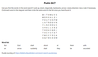 Psalm 64:7 Word Search Puzzle