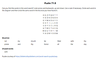 Psalm 71:8 Word Search Puzzle