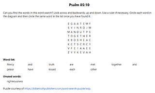 Psalm 85:10 Word Search Puzzle