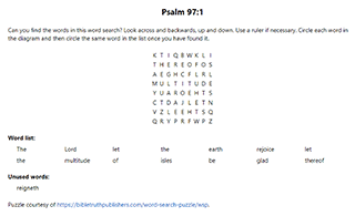 Psalm 97:1 Word Search Puzzle