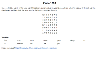 Psalm 126:3 Word Search Puzzle