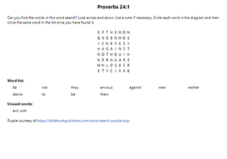 Proverbs 24:1 Word Search Puzzle