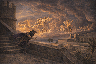 Vision of chariots foreshadowing the