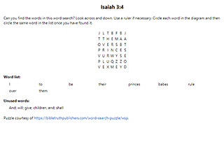 Isaiah 3:4 Word Search Puzzle