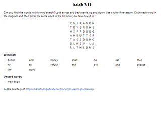 Isaiah 7:15 Word Search Puzzle